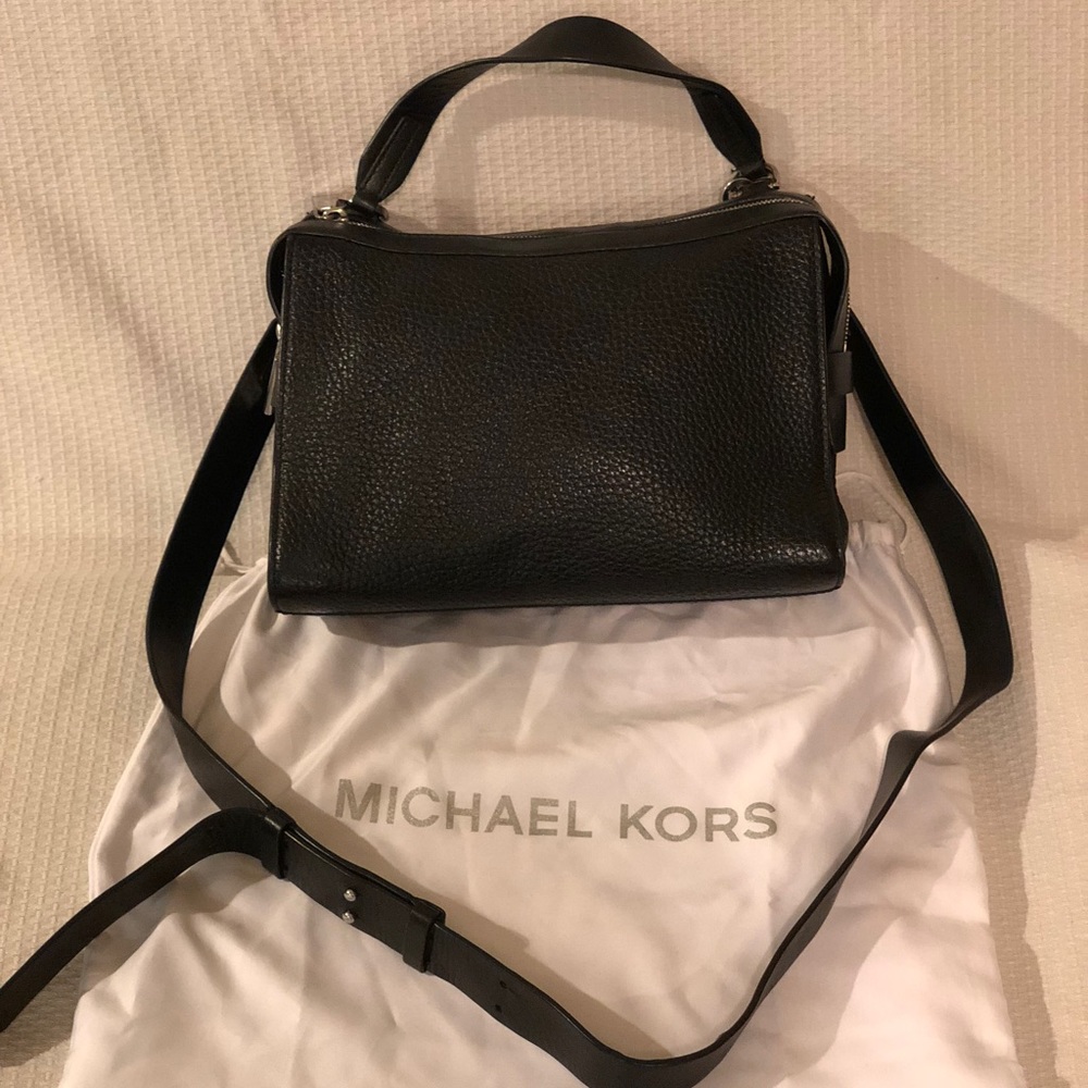 Michael Kors Black Pebbled Leather Crossbody Bag
